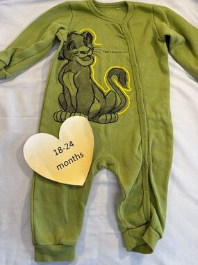Disney - Green Lion King Kids Footie Romper
